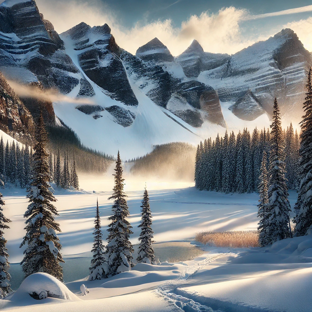 majestic Canadian Rockies in winter