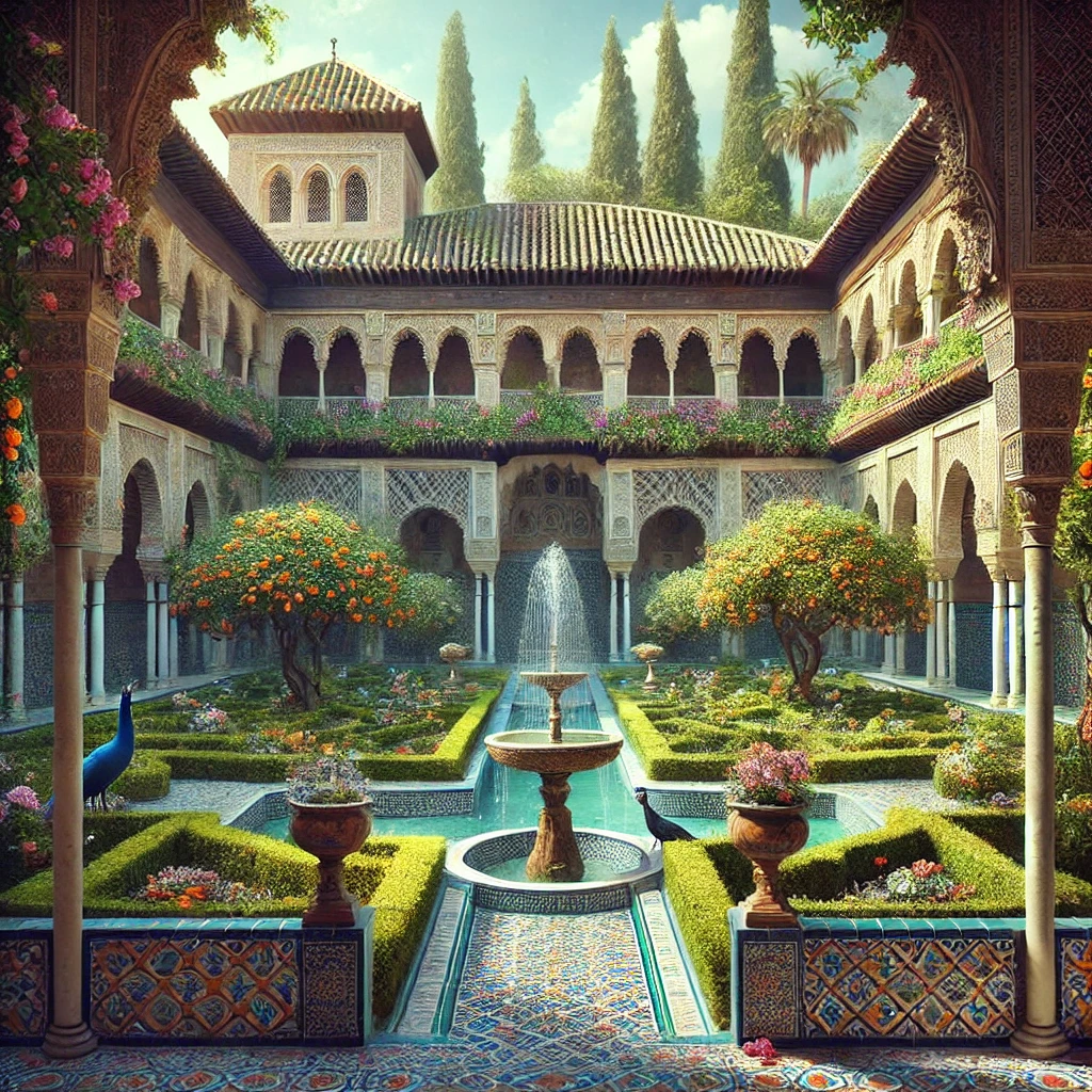 exquisite gardens of a Moorish palace