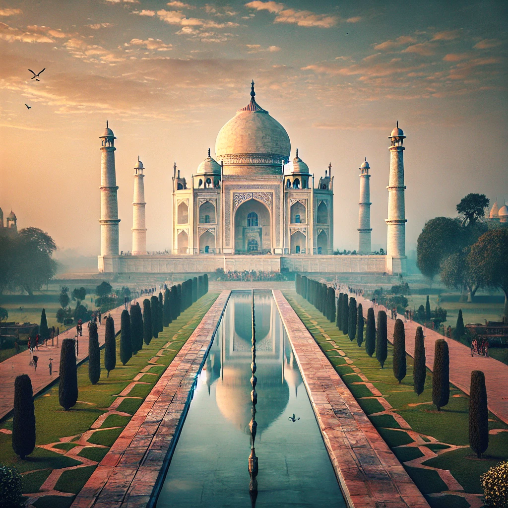 Taj Mahal at dawn.