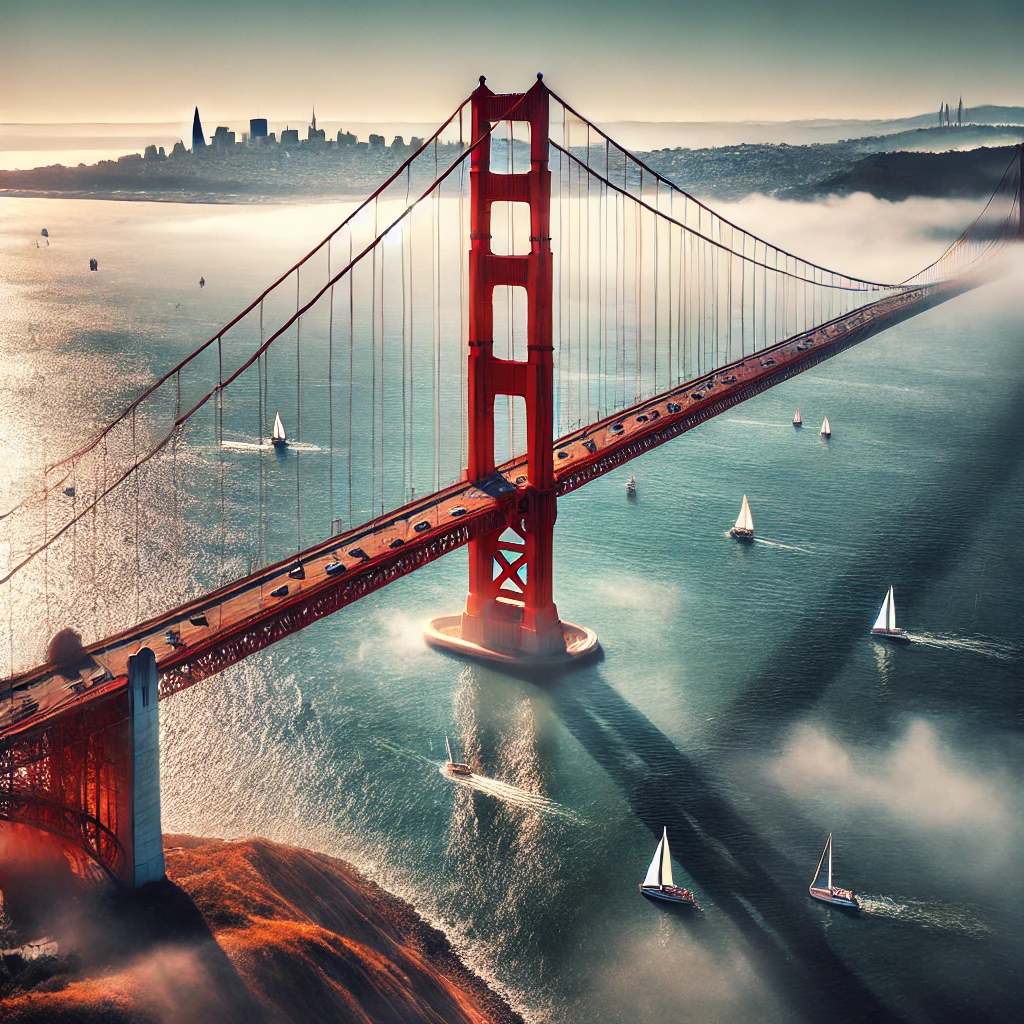 Golden Gate Bridge spanning San Francisco Bay