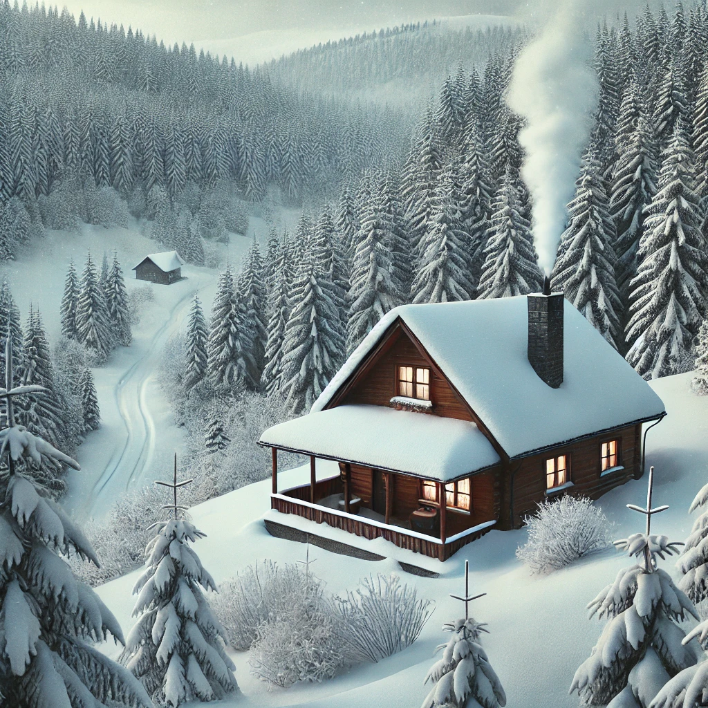 cabin in the snow